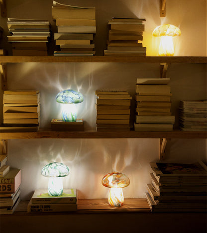 Lampe champignon chips en verre, sans fil