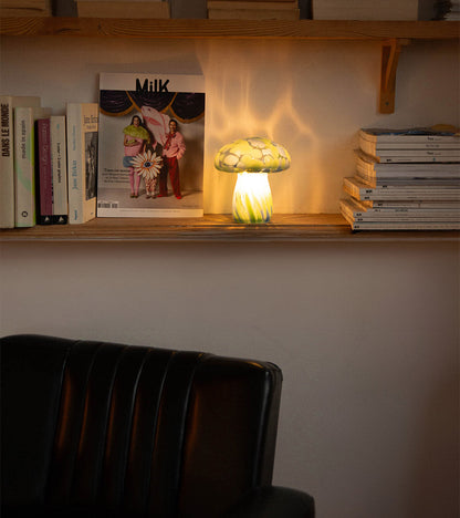 Lampe champignon chips en verre, sans fil