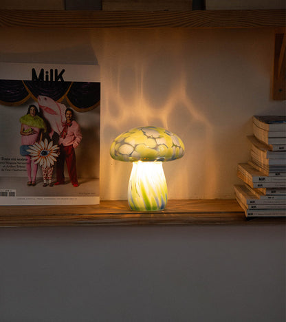 Lampe champignon chips en verre, sans fil