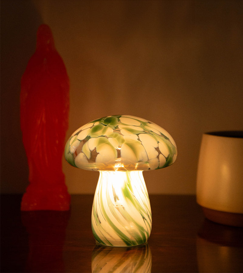 Lampe champignon chips en verre, sans fil