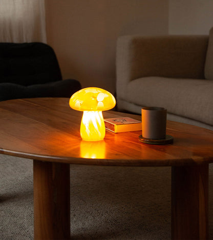 Lampe champignon chips en verre, sans fil