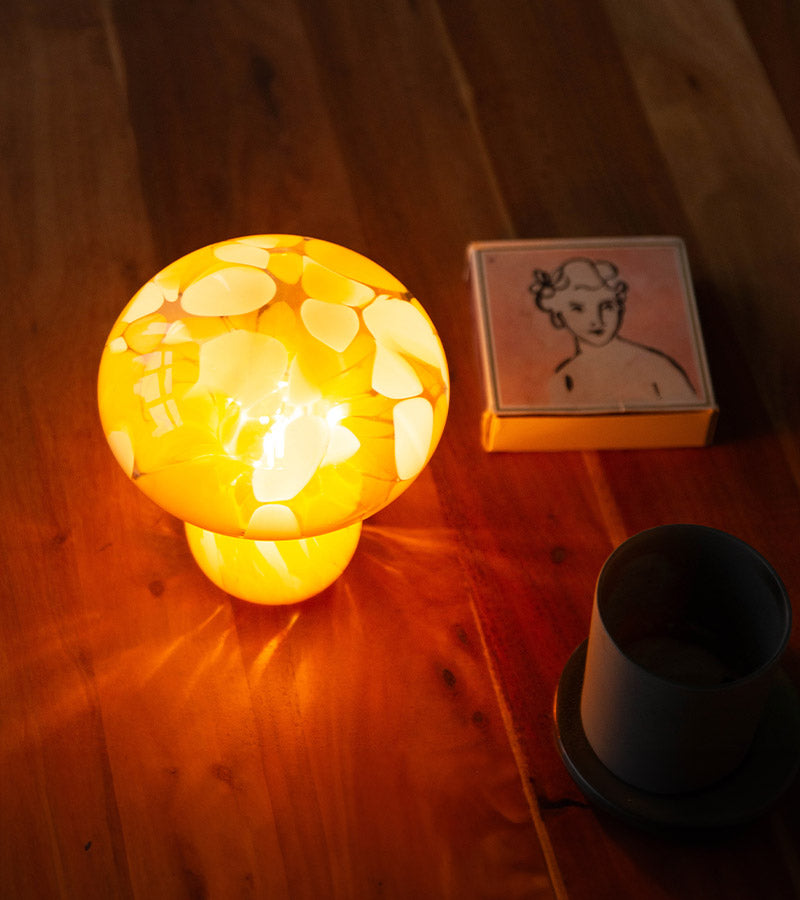 Lampe champignon chips en verre, sans fil