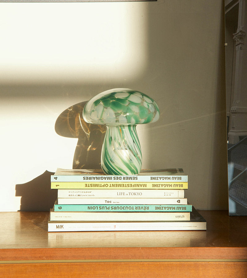 Lampe champignon chips en verre, sans fil