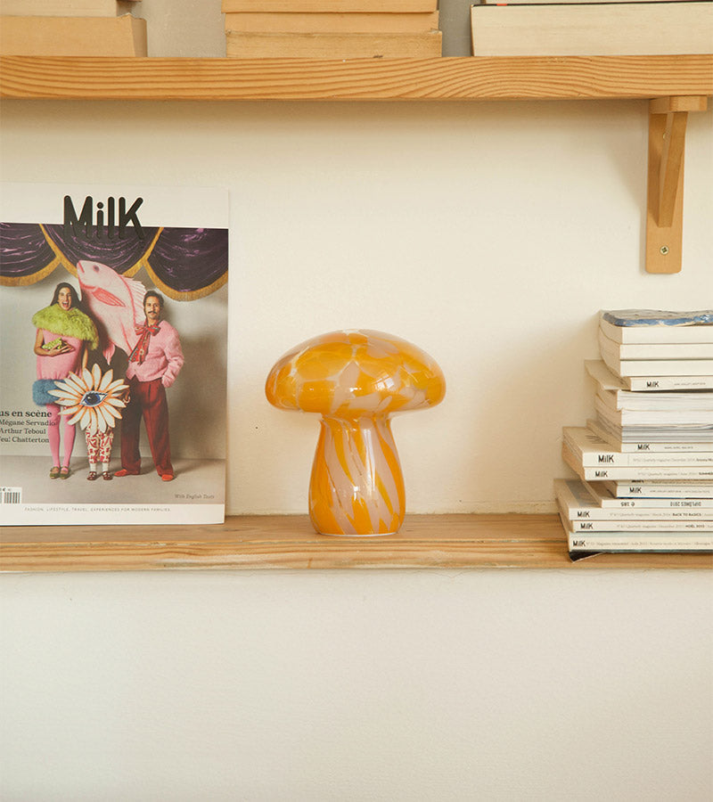 Lampe champignon chips en verre, sans fil