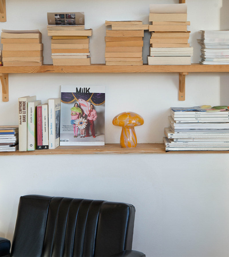 Lampe champignon chips en verre, sans fil