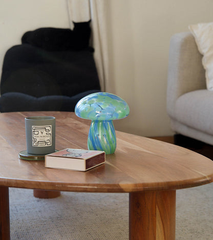 Lampe champignon chips en verre, sans fil