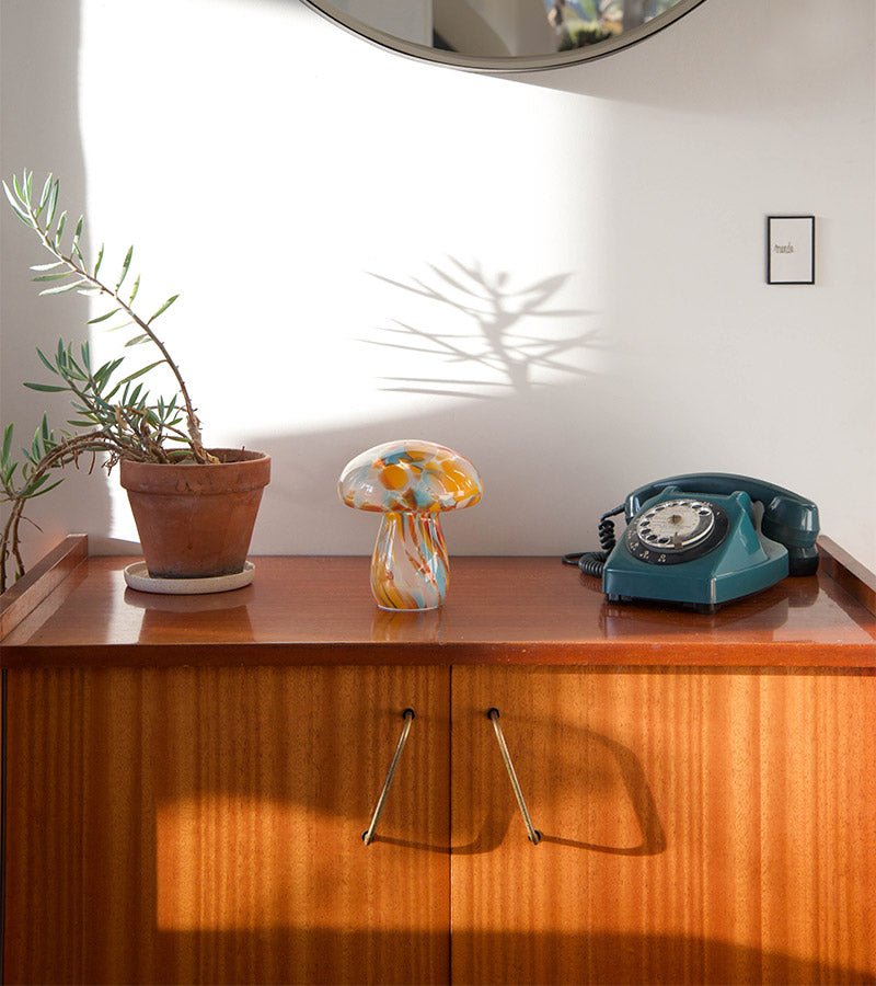 Lampe champignon chips en verre, sans fil