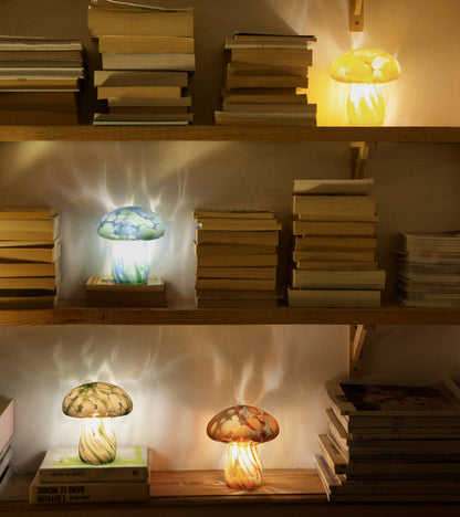 Lampe champignon chips en verre, sans fil