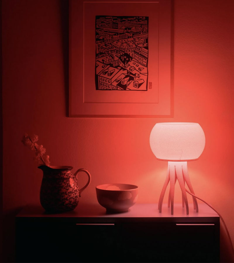 Lampe méduse rose