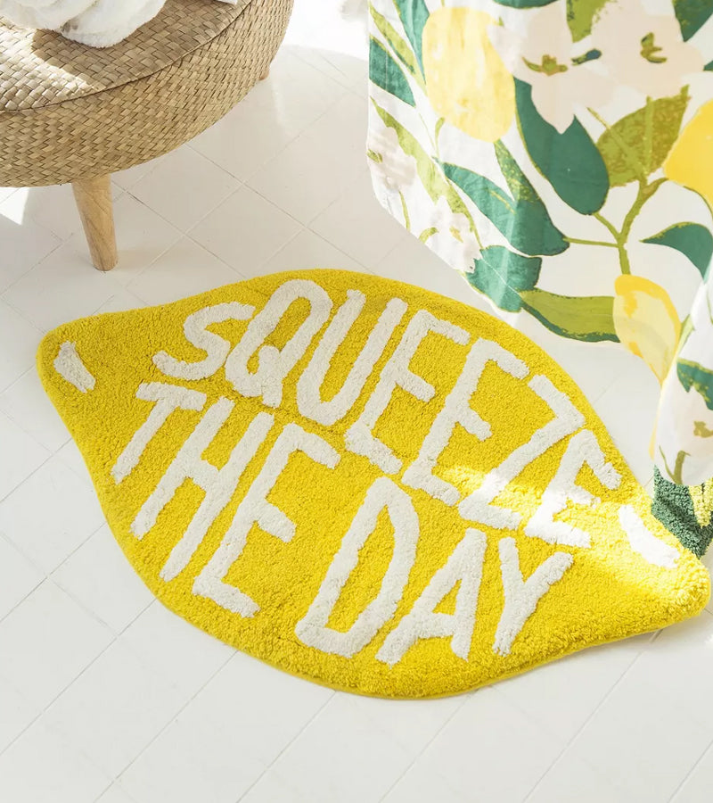 Tapis de bain citron Squeeze the Day  L'expressionist