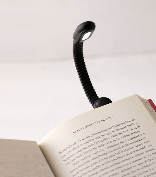 Luce da Lettura a Clip Ricaricabile Nera