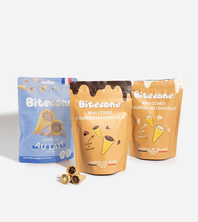 Mini coni ripieni di cioccolato