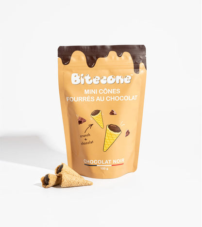 Mini cônes fourrés au chocolat Chocolat noir  Bitecone