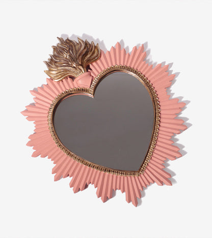 Miroir ex-voto rose
