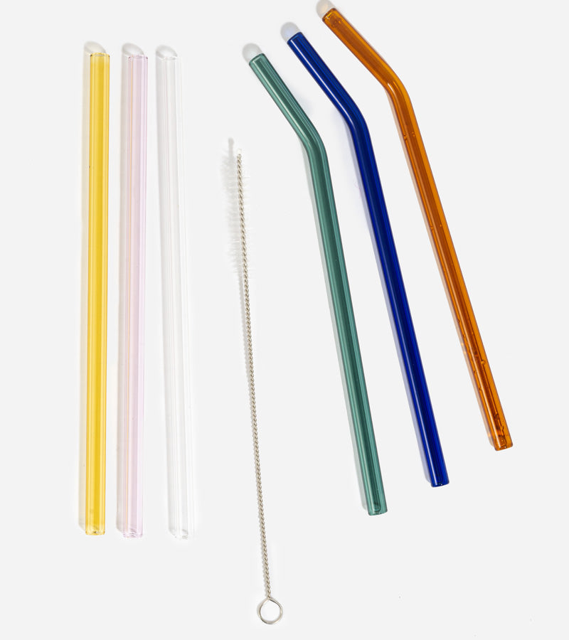 Cannucce di vetro multicolori riutilizzabili