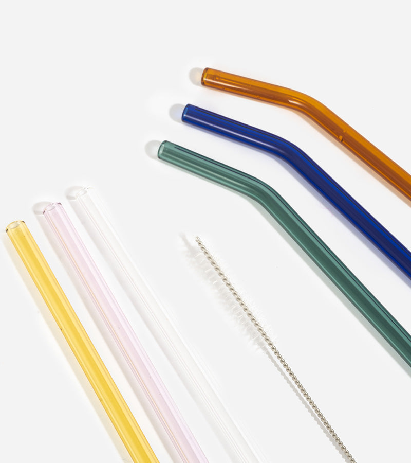 Cannucce di vetro multicolori riutilizzabili