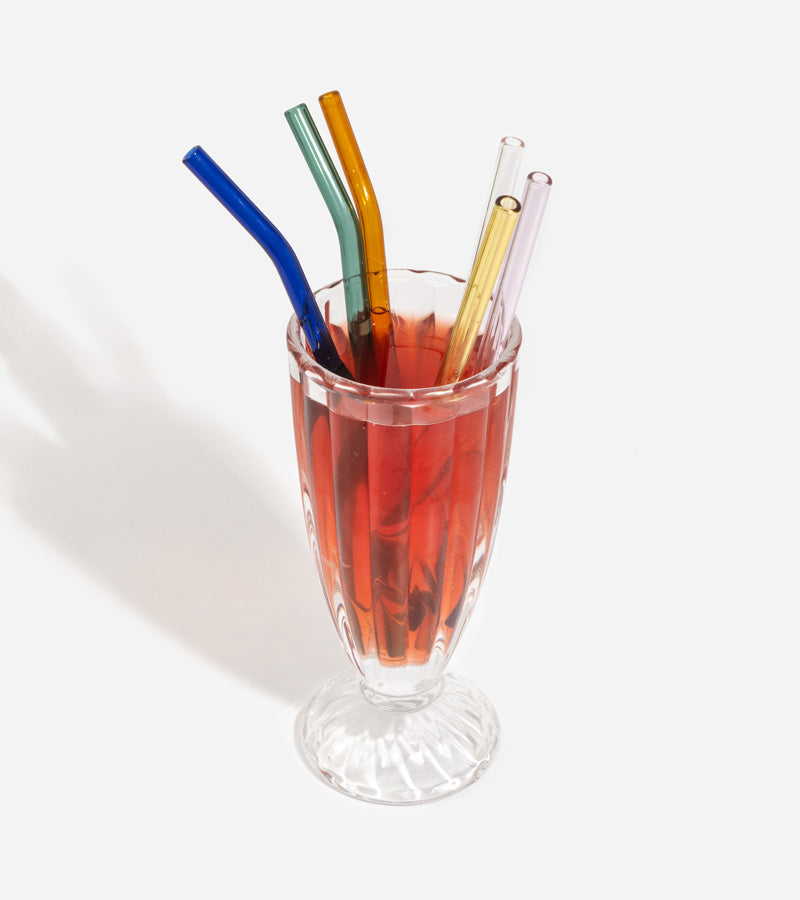 Cannucce di vetro multicolori riutilizzabili