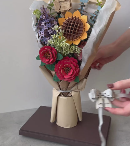 Kit fai da te - Bouquet di fiori in legno