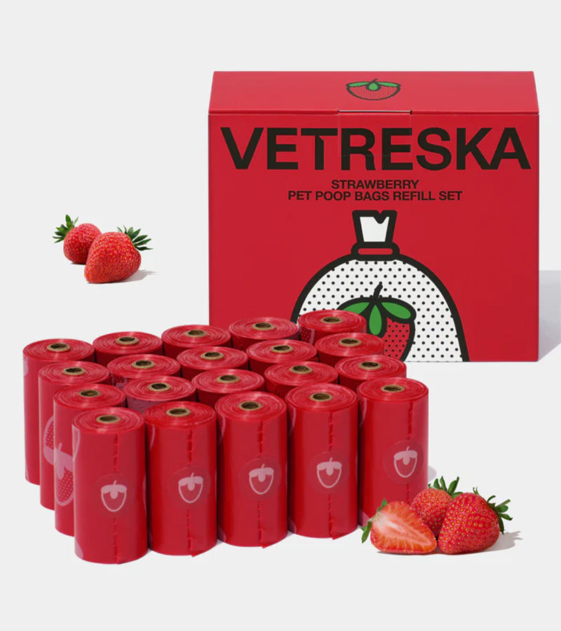 Sacs à crottes à la fraise  Vetreska