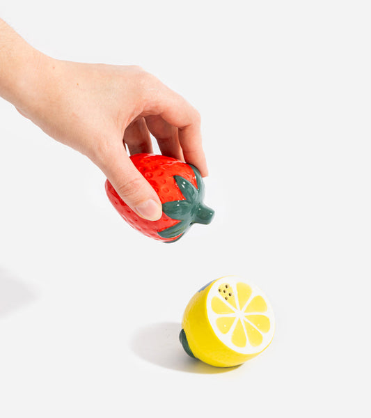 Saliera e pepiera al limone e alla fragola