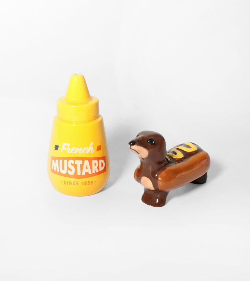 Salière et poivrière hot-dog teckel