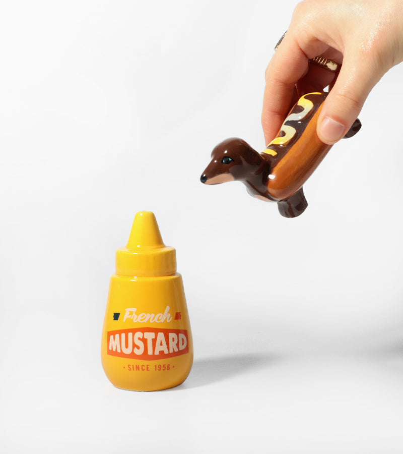 Salière et poivrière hot-dog teckel