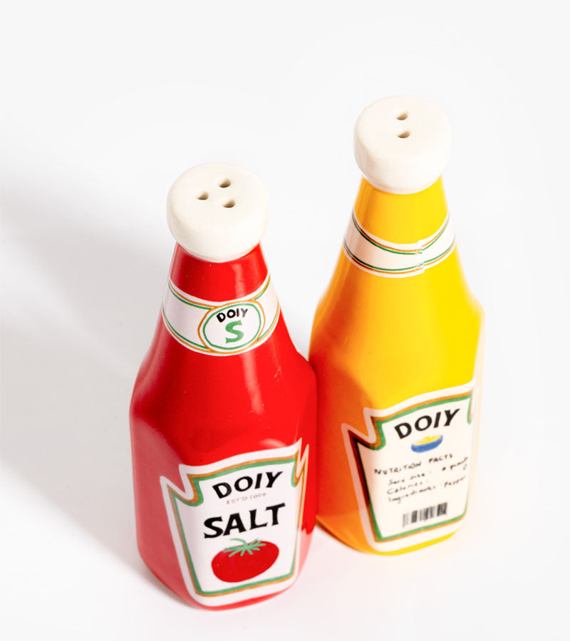 Saliera e pepiera ketchup e senape