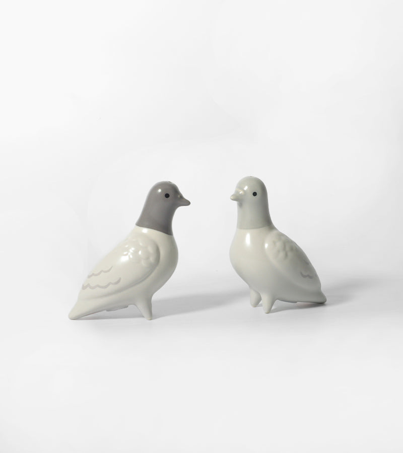 Salière et poivrière pigeons