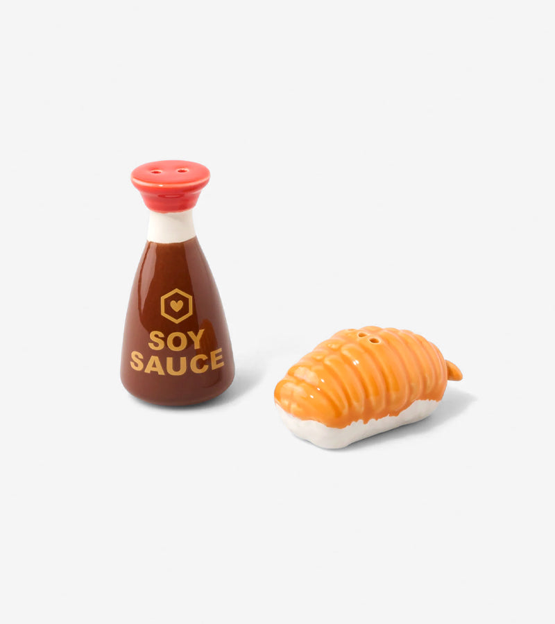 Set sale e pepe per sushi con contenitore per salsa di soia