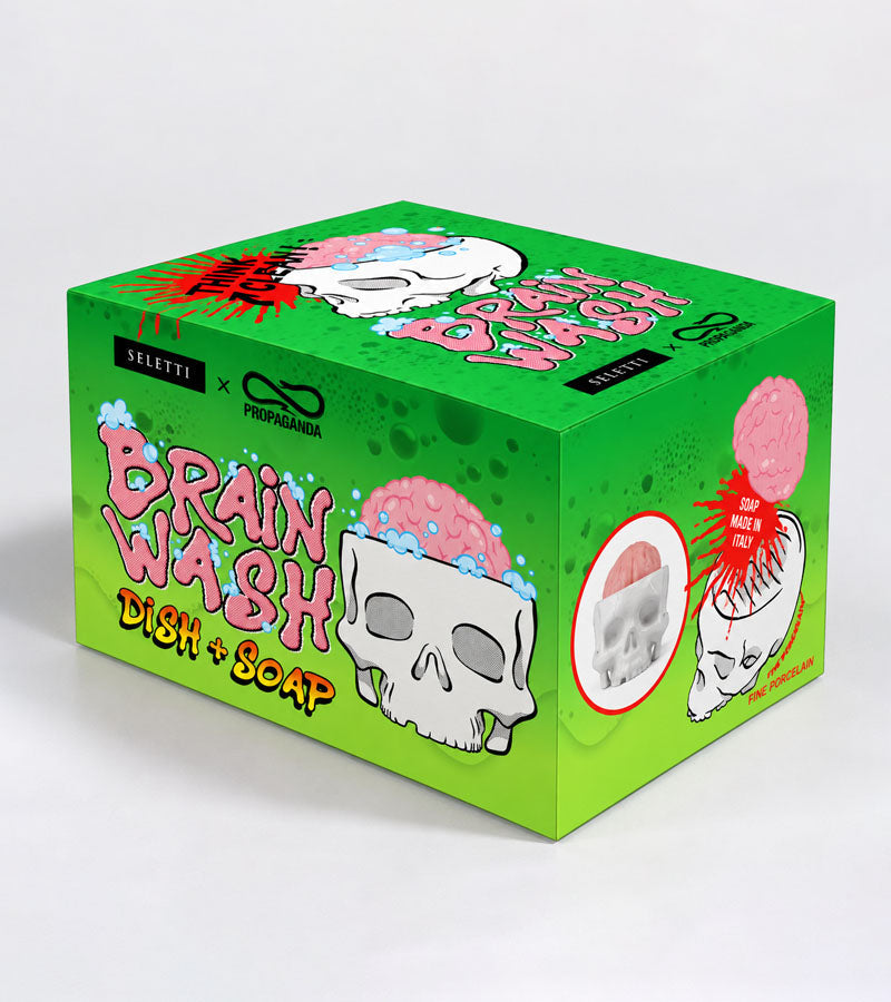 Portasapone a forma di teschio con sapone a forma di cervello – Brain Wash