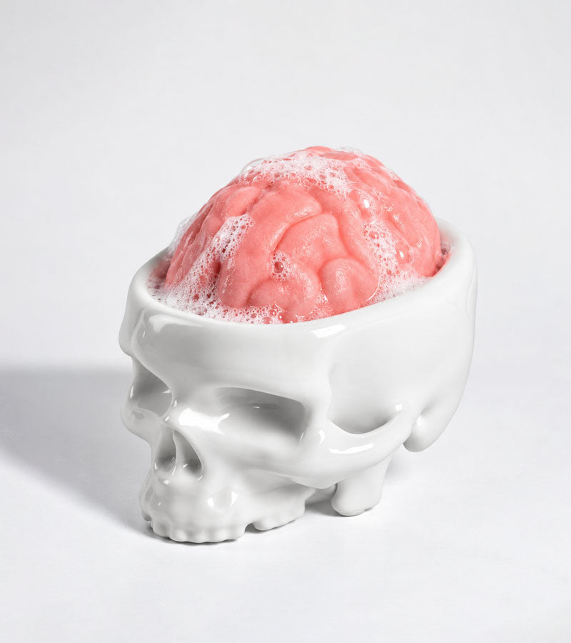 Portasapone a forma di teschio con sapone a forma di cervello – Brain Wash