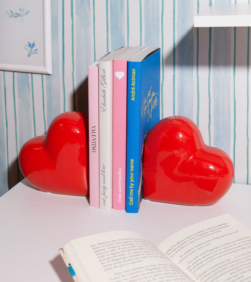 Serre-livres coeurs