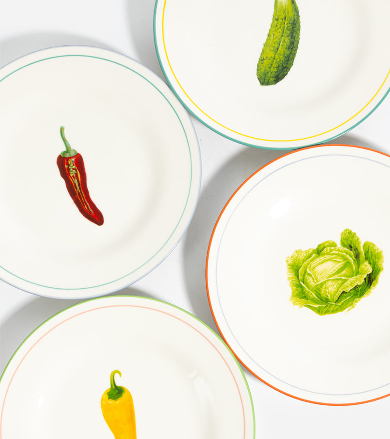 Set di 4 piatti da dessert vegetali