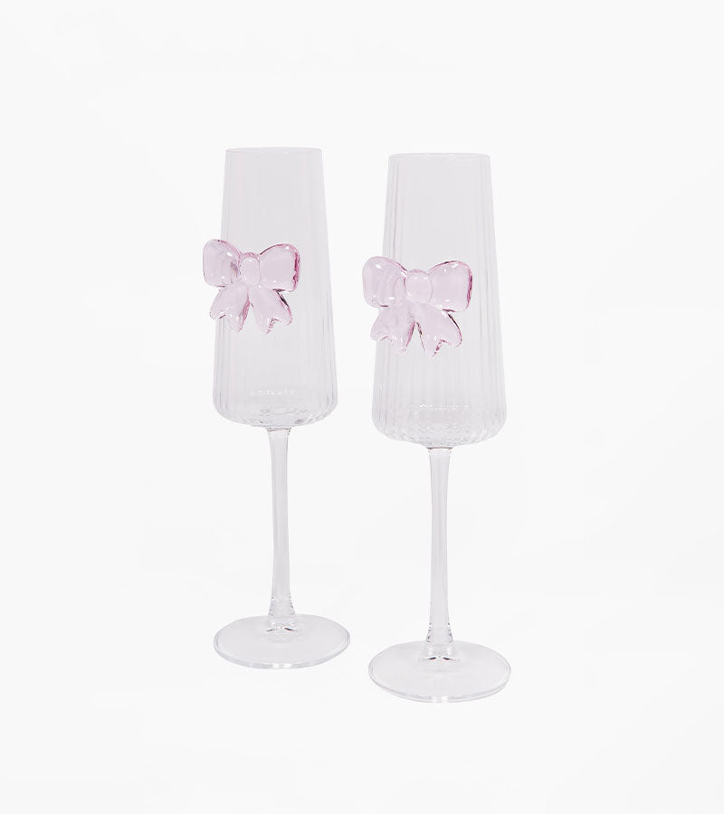 Coffret de deux flûtes à pétillant noeud