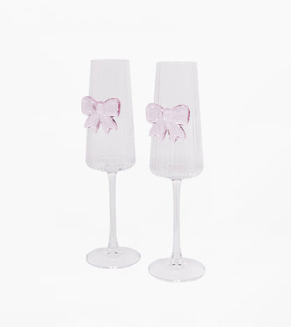 Coffret de deux flûtes à pétillant noeud