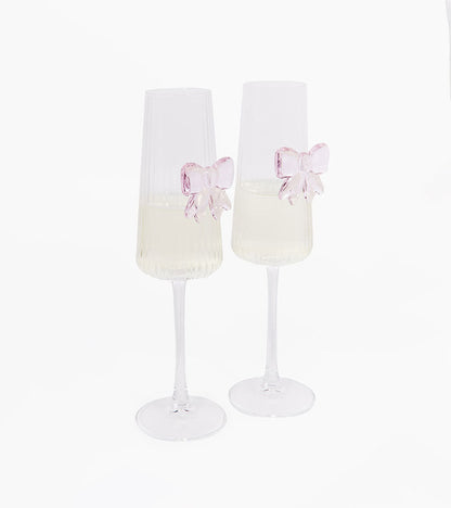 Coffret de deux flûtes à pétillant noeud