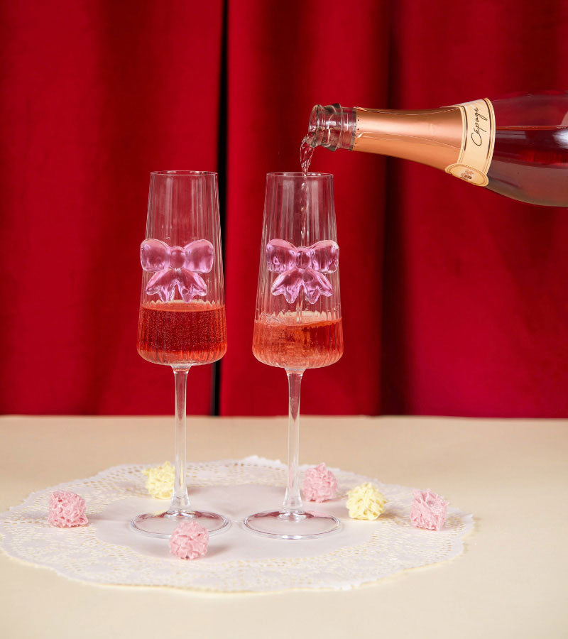 Coffret de deux flûtes à pétillant noeud