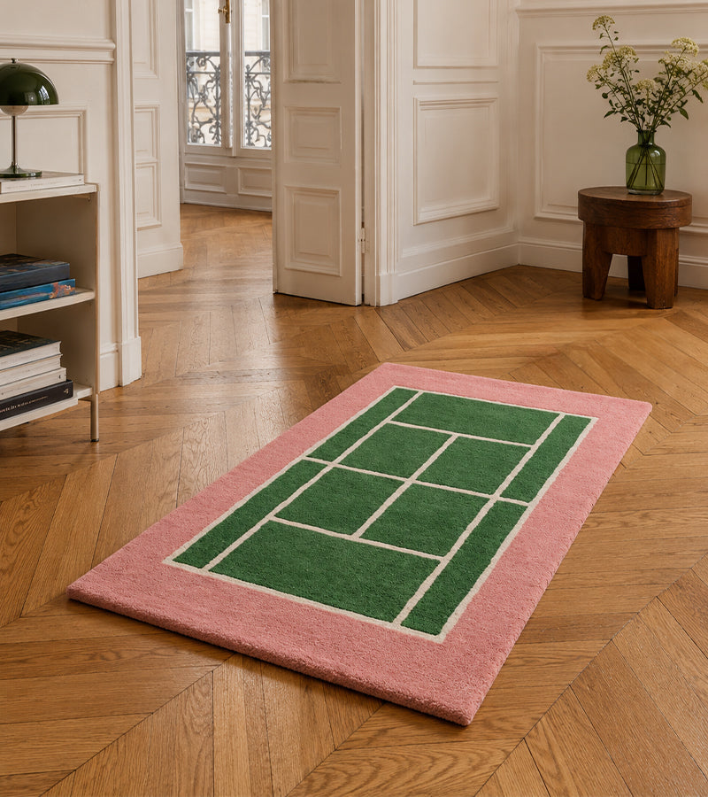 Tappeto a forma di campo da tennis