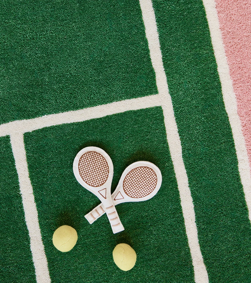 Tappeto a forma di campo da tennis