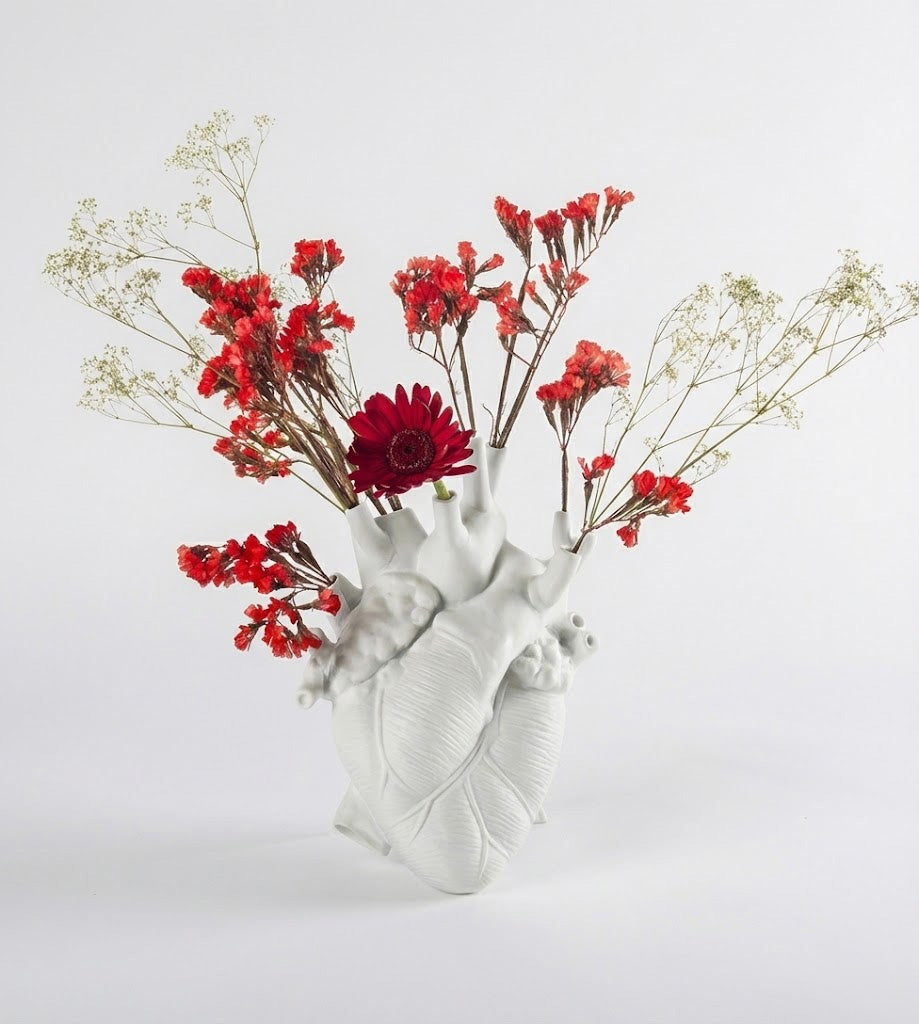 Vaso cuore Love in Bloom in porcellana