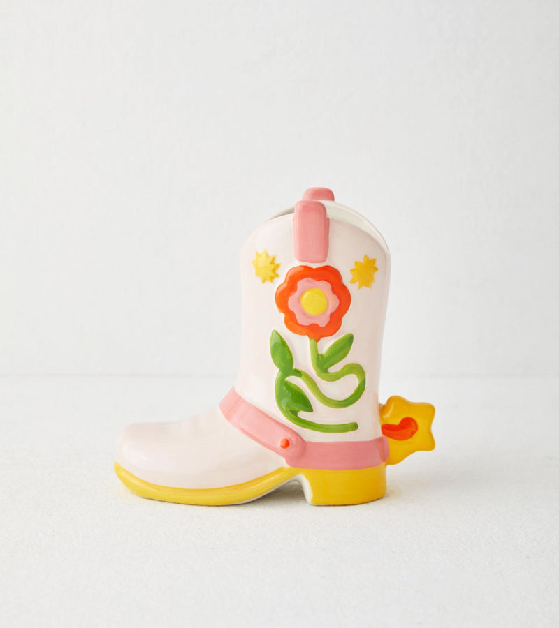 Vaso a forma di stivale da cowboy