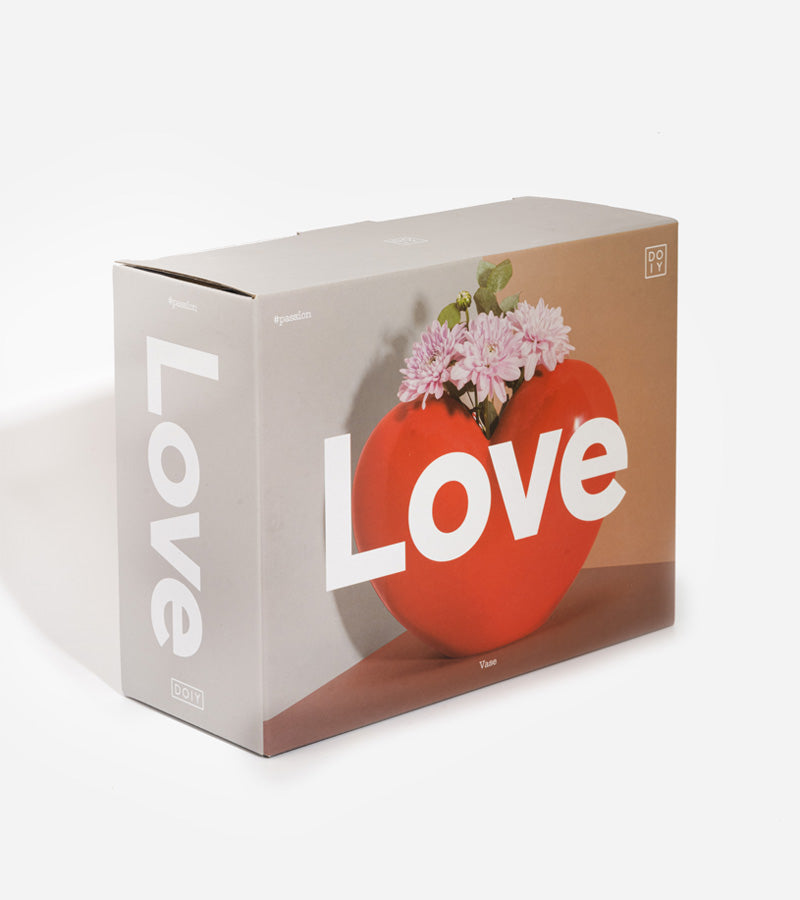 Vaso a forma di cuore in ceramica rossa