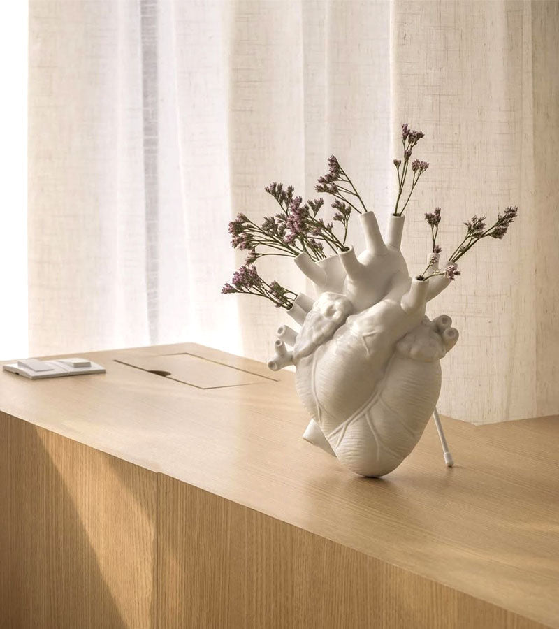 Vaso cuore Love in Bloom in porcellana