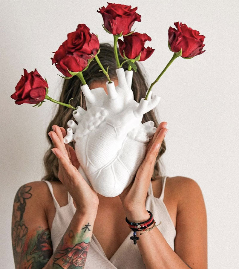 Vaso cuore Love in Bloom in porcellana
