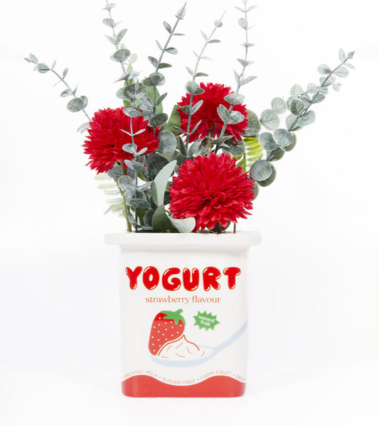 Vase / pot yaourt à la fraise