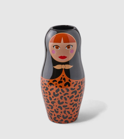 Vaso matrioska russa leopardato