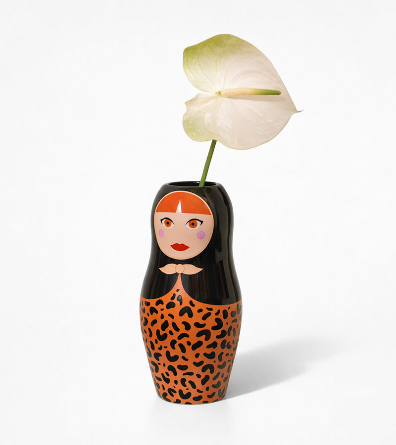 Vaso matrioska russa leopardato