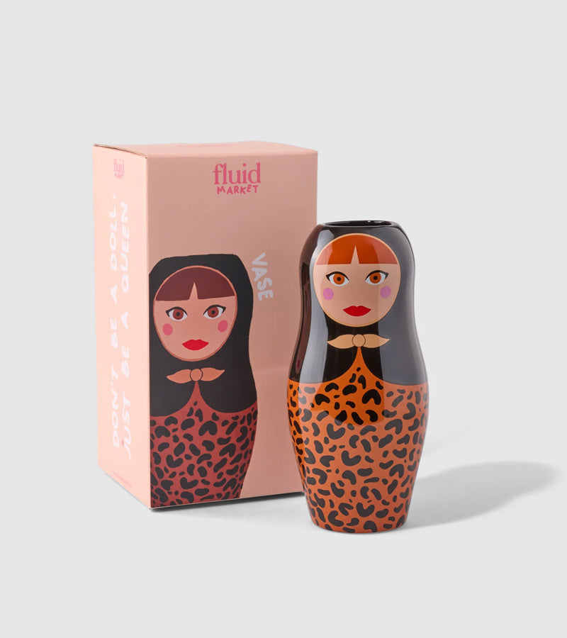 Vaso matrioska russa leopardato