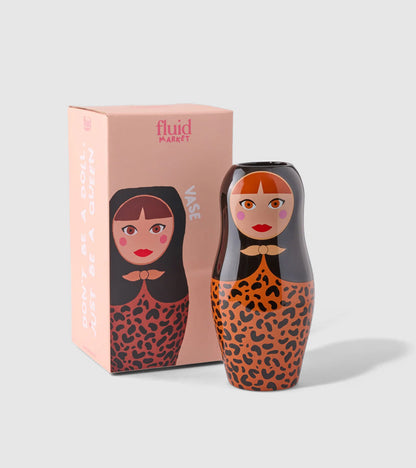 Vaso matrioska russa leopardato