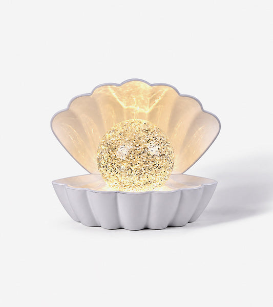 Luce notturna a conchiglia con glitter